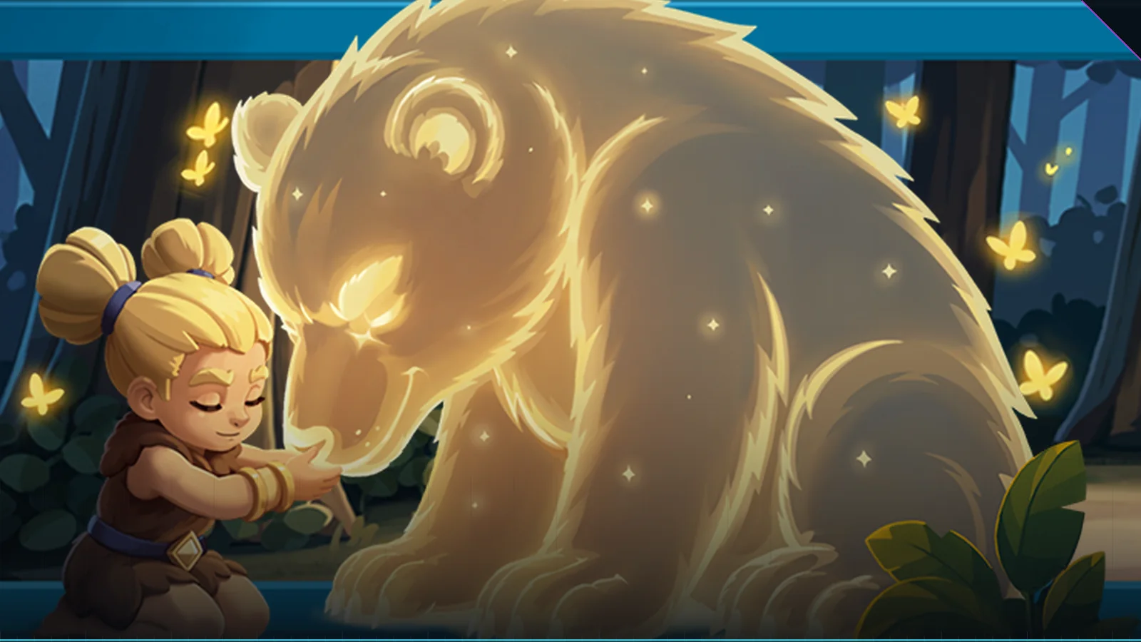 El héroe Berserker de Clash Royale frente al oso espiritual, arte oficial de la temporada 86