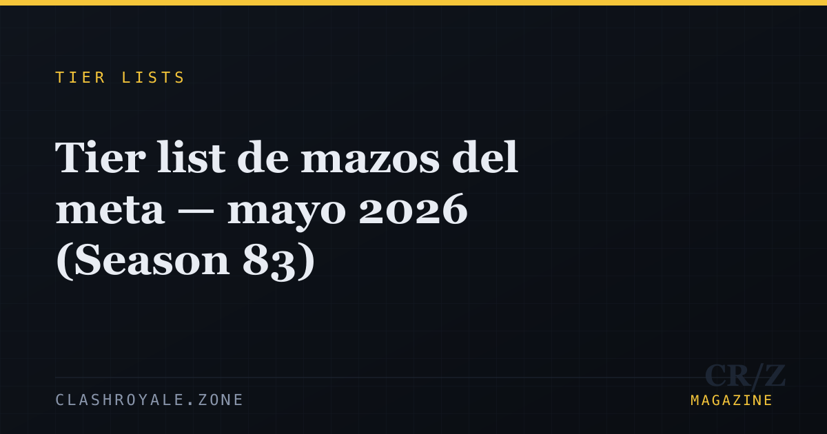 Tier list de mazos del meta mayo 2026 Season 83 · Clash Royale Zone