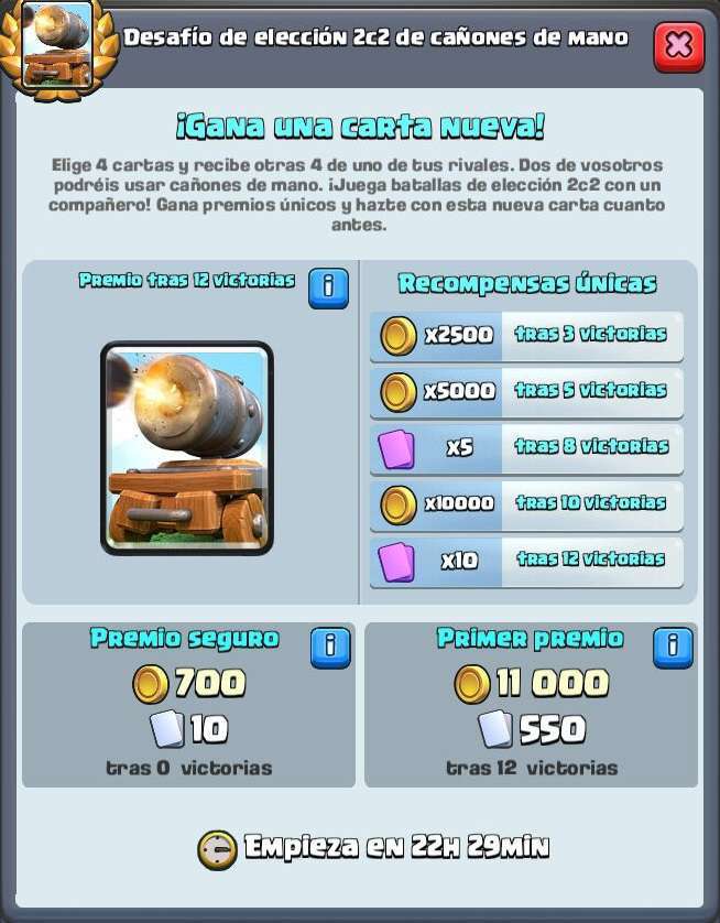 Evento de cañon de mano con ruedas