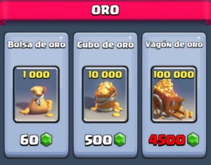 Coste del oro en gemas