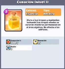 Curación Clash Royale Carta
